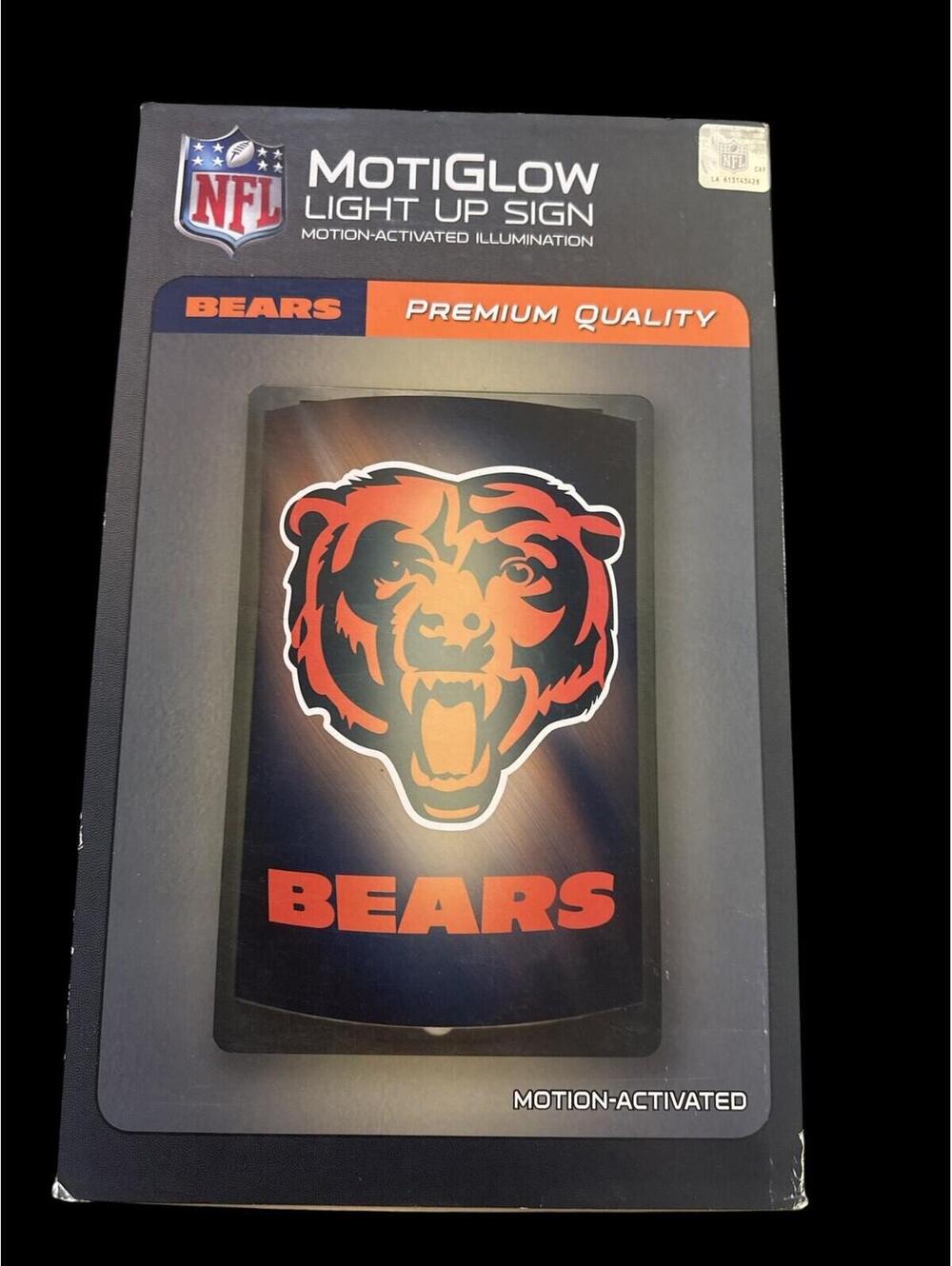 NFL MotiGlow Light Up Sign Chicago Bears Motion Activated Wall Mount Light